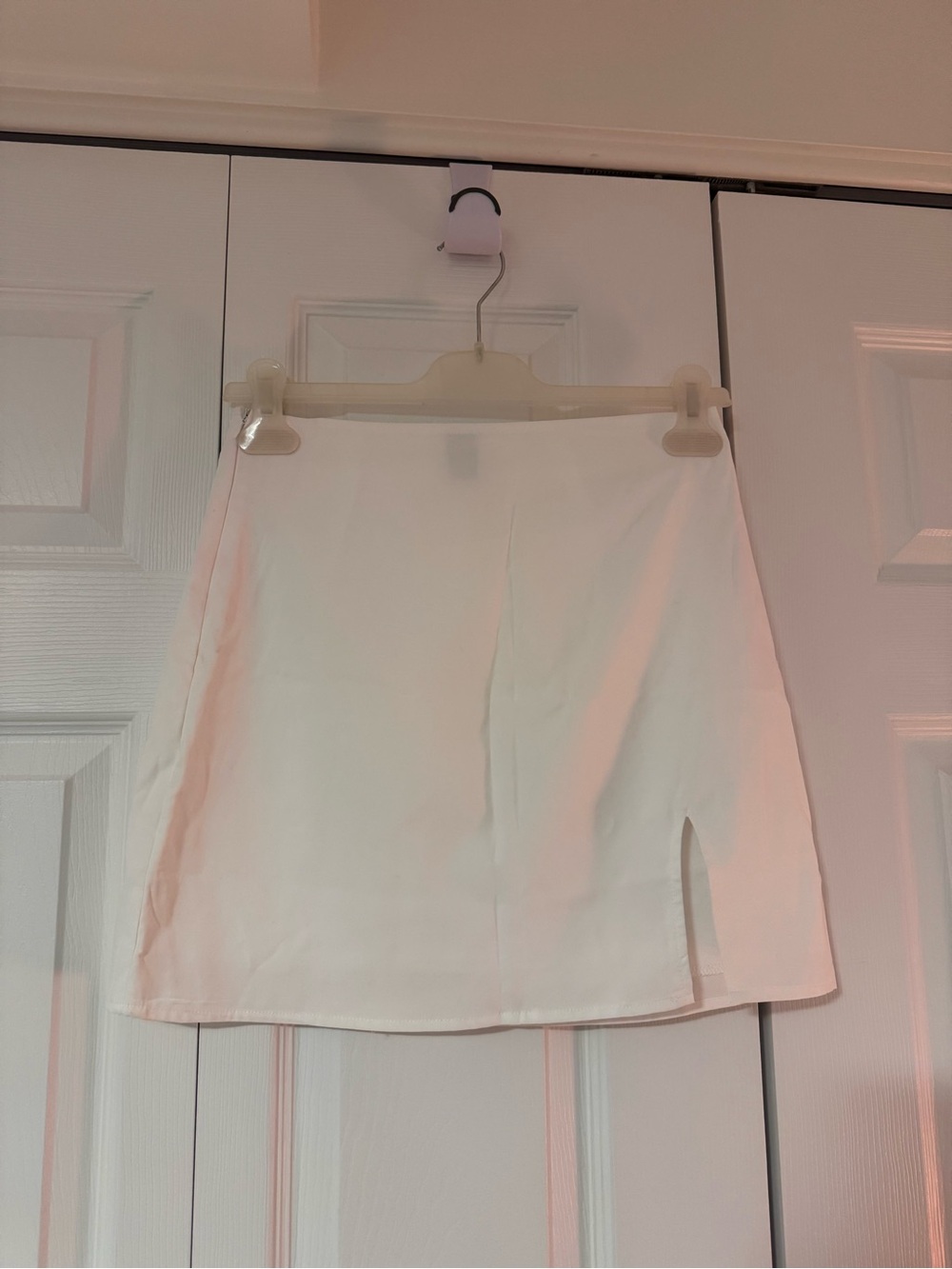 SHEIN White Mini Skirt with Side Slit